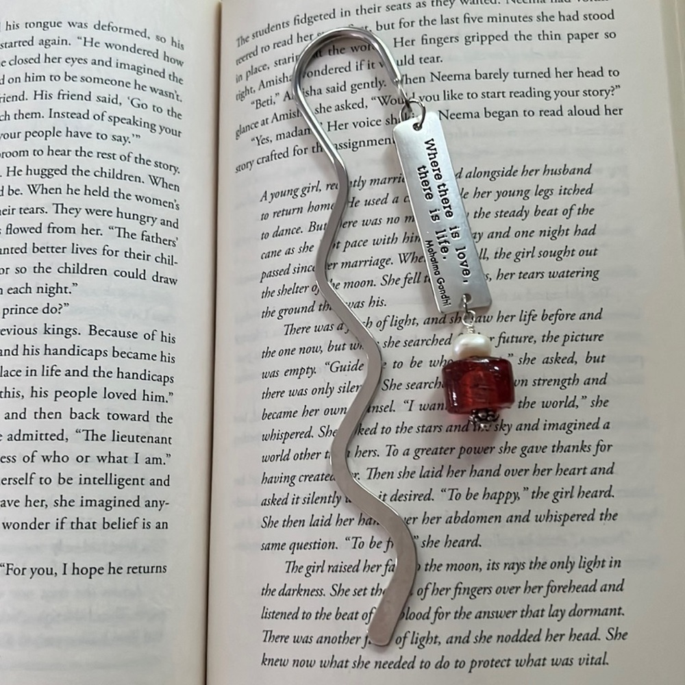 Hooked Beaded Book Mark with Inspirational Quote